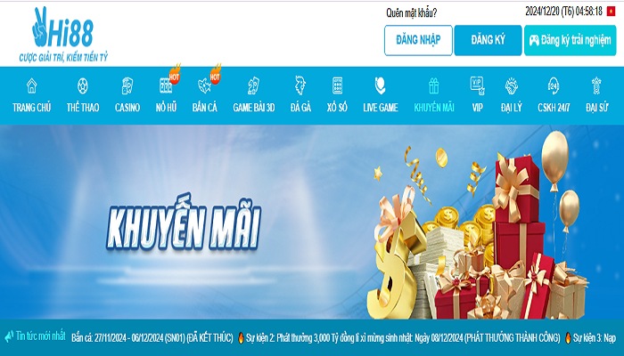 Sự đa dạng của chương trình khuyến mãi nhà cái Hi88